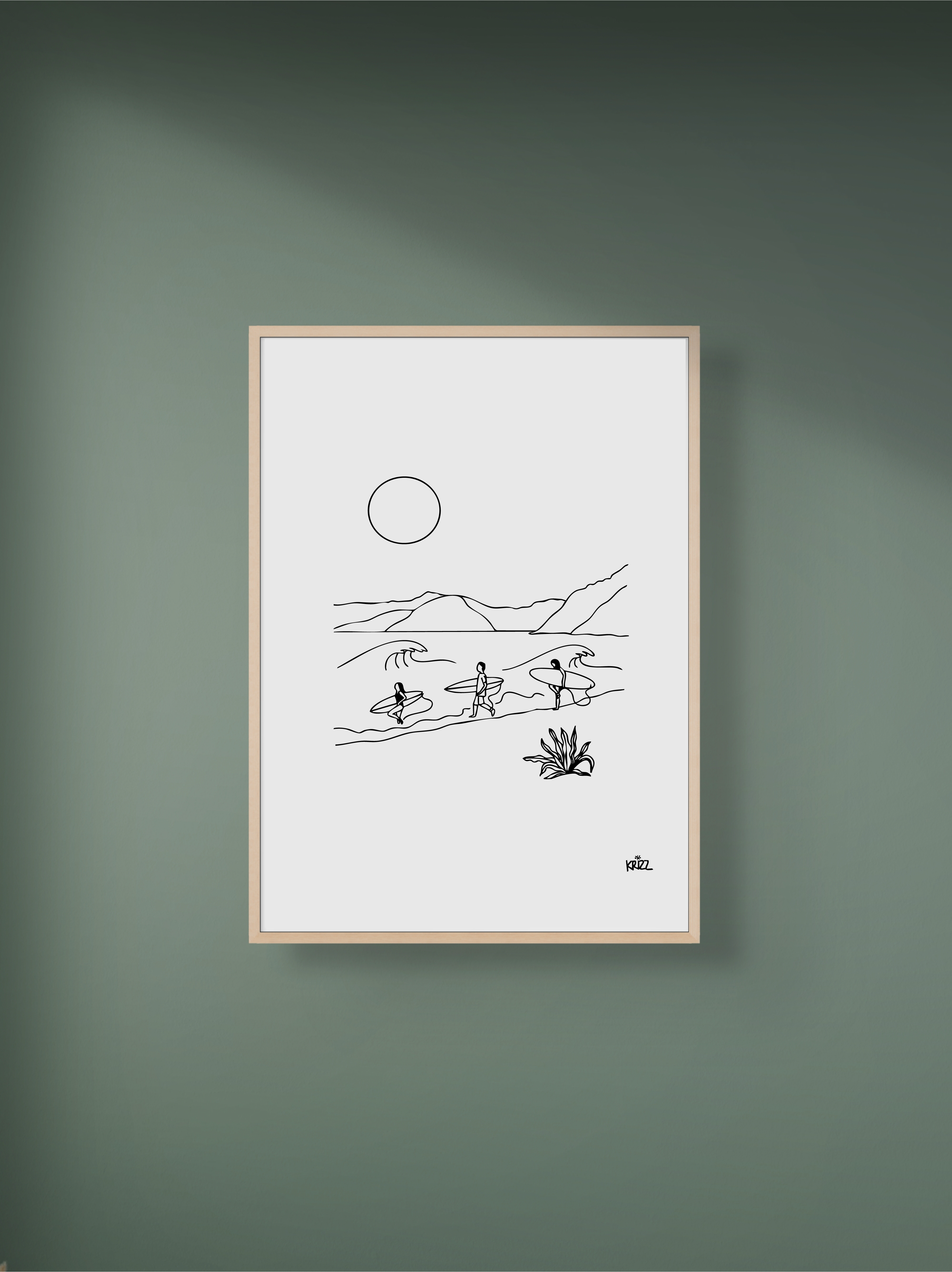 SURFERS IN LOMBOK - premium poster