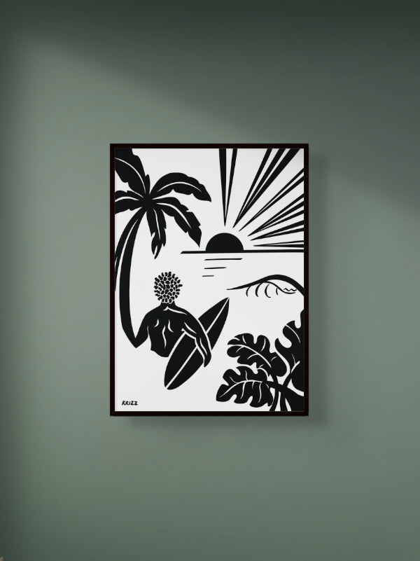 SUNSET SURF - premium poster